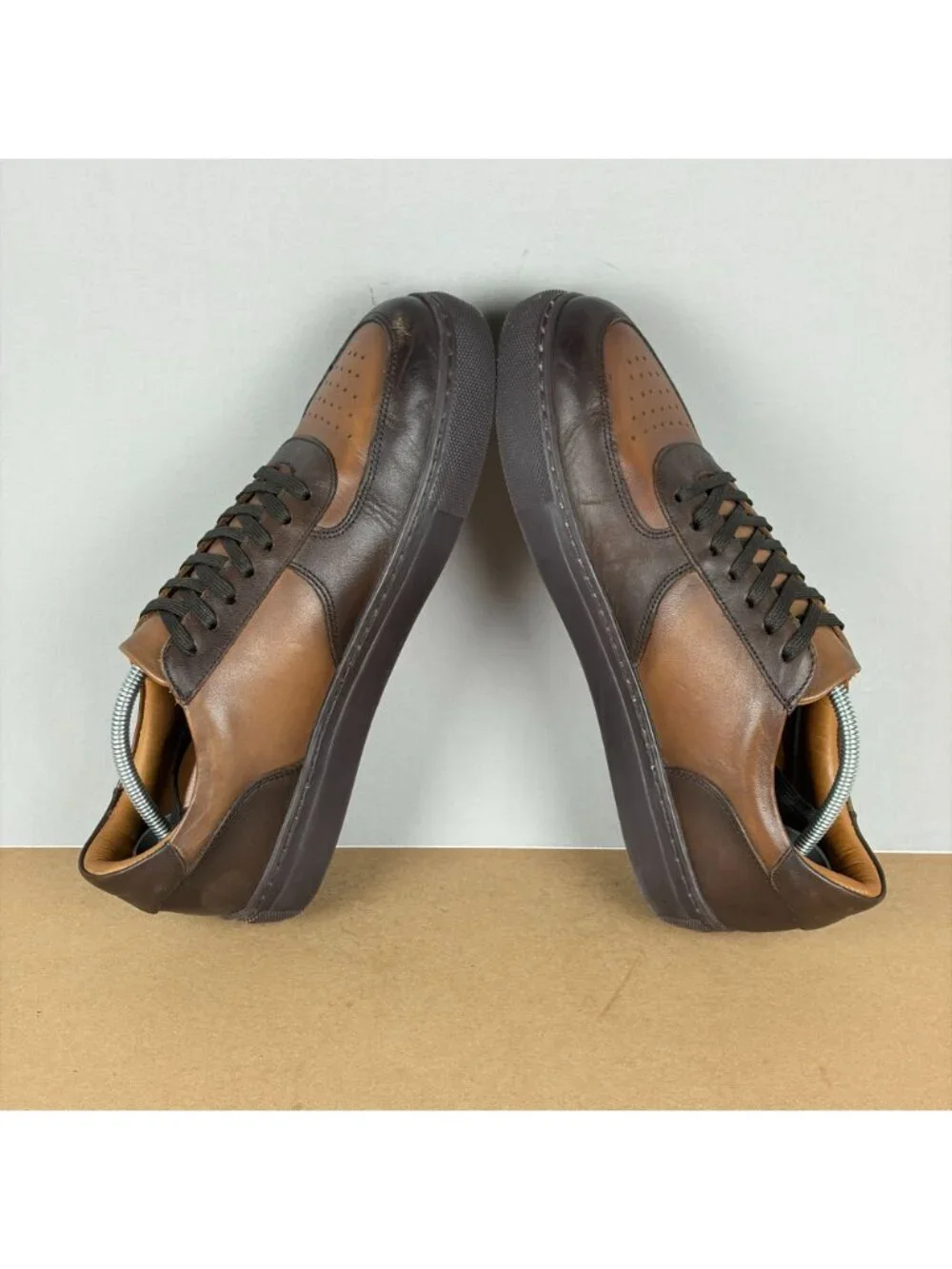 Thursday Everyday Court Low Top Leather Shoes Mens 8 Brown Two Tone